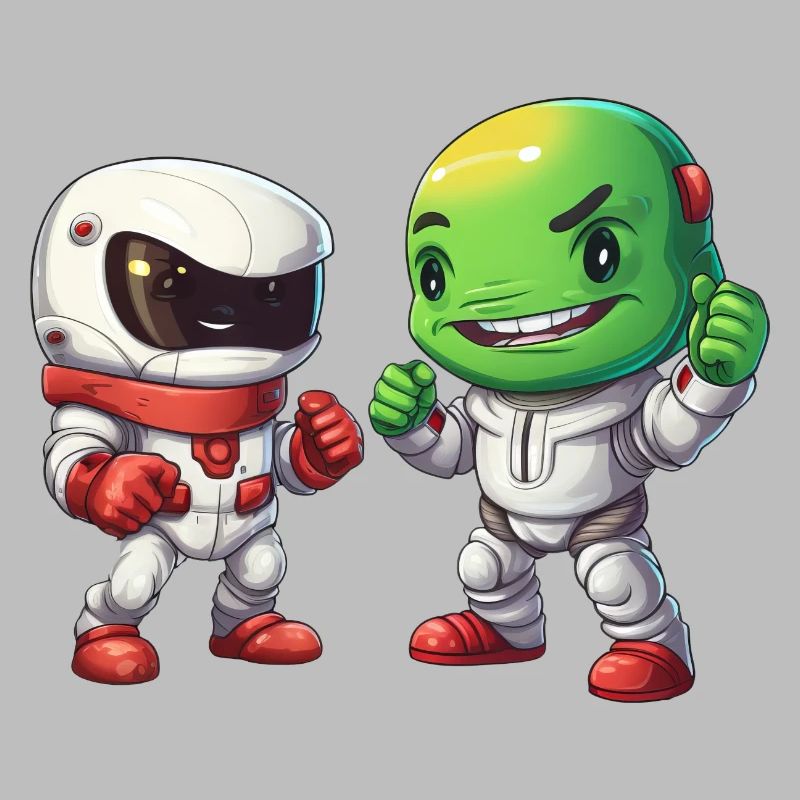 Alien vert et astronaute: Bro Fist dans l’espace