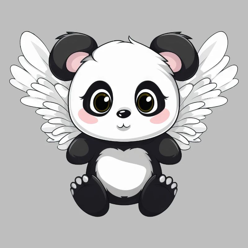 Panda mit flügeln der aussieht wie ein engel
