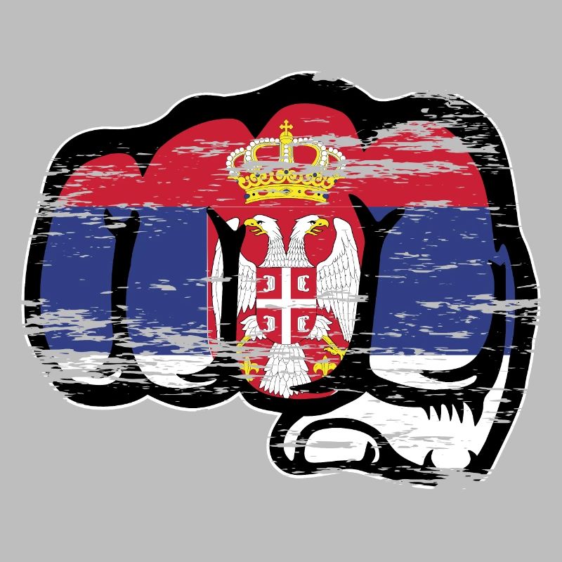 Icône de poing du drapeau de la Serbie utilisée