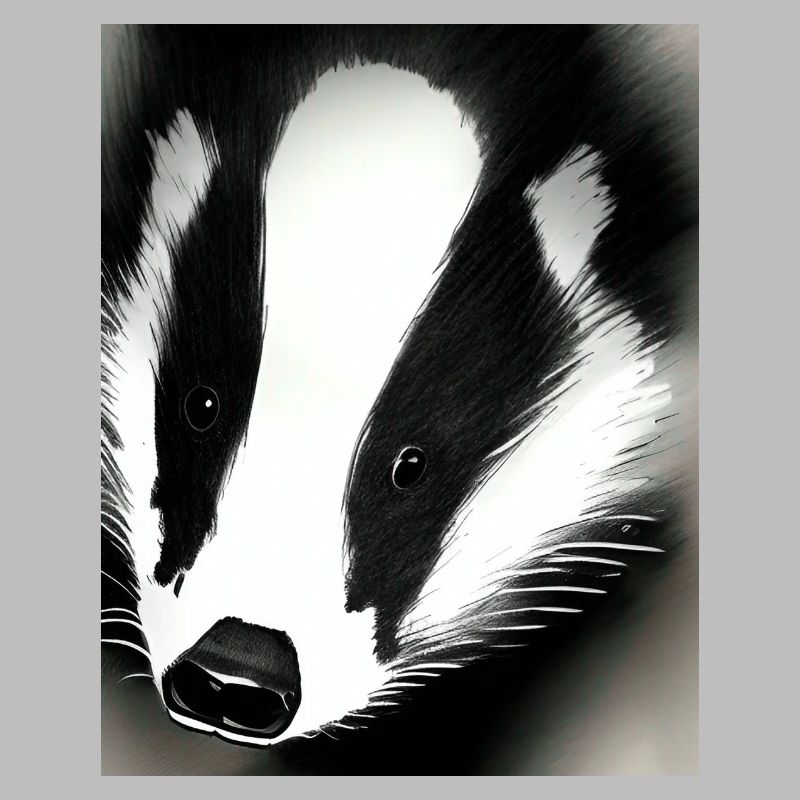 Badger (in german Dachs) cool portrait drawing