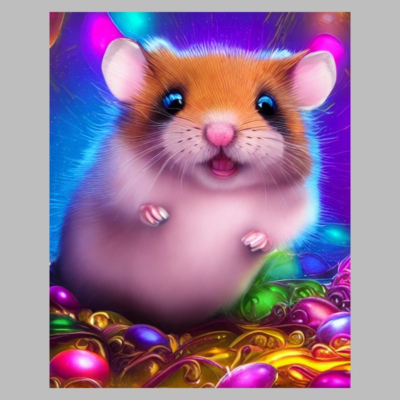 Cooles Comic-Porträt eines Hamsters