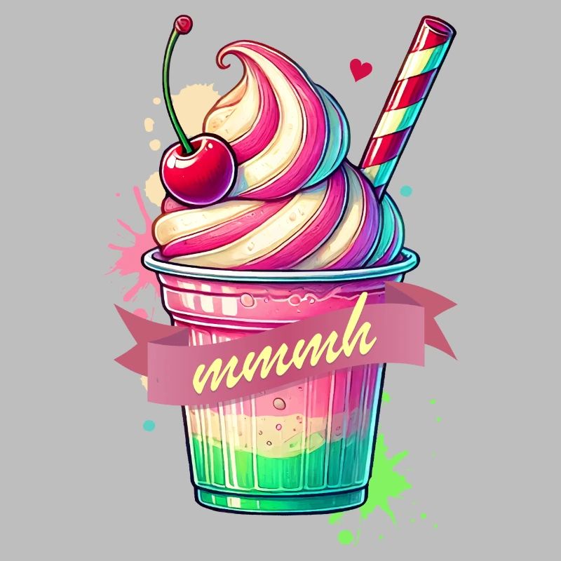 Seductive temptation: colorful milkshake