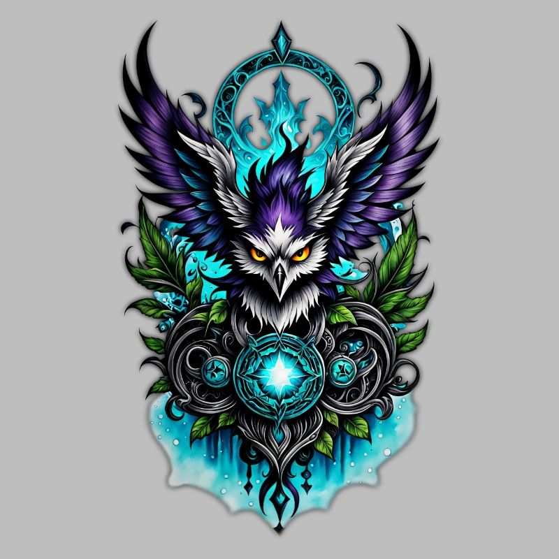 Eule mit magischen Elementen.