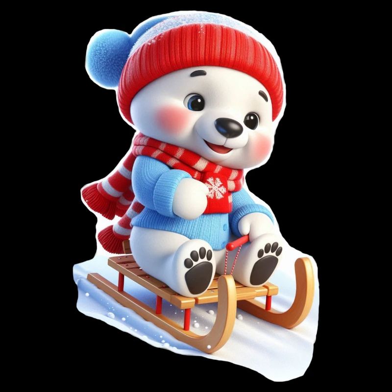 Winterbär auf Schlitten