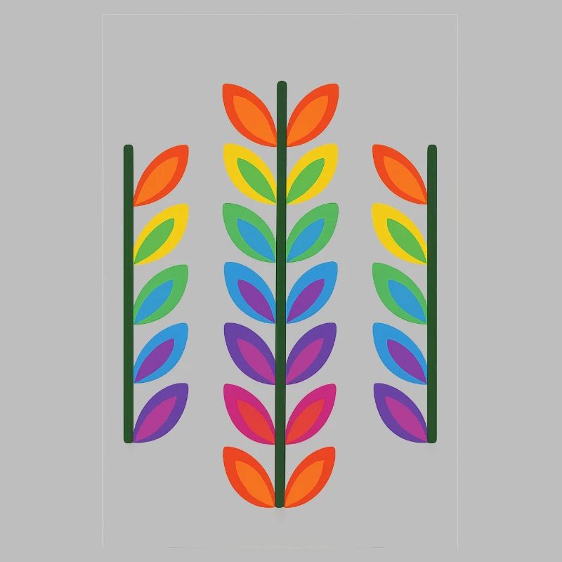 Conception de feuille arc-en-ciel dans un style vibrant