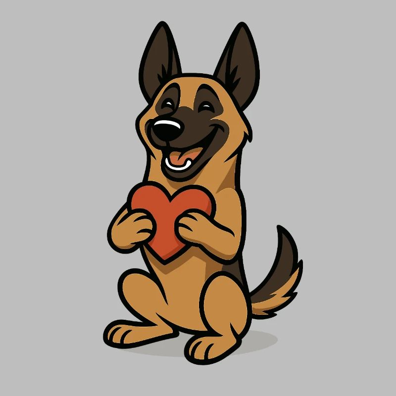 Malinois avec Heart Comic