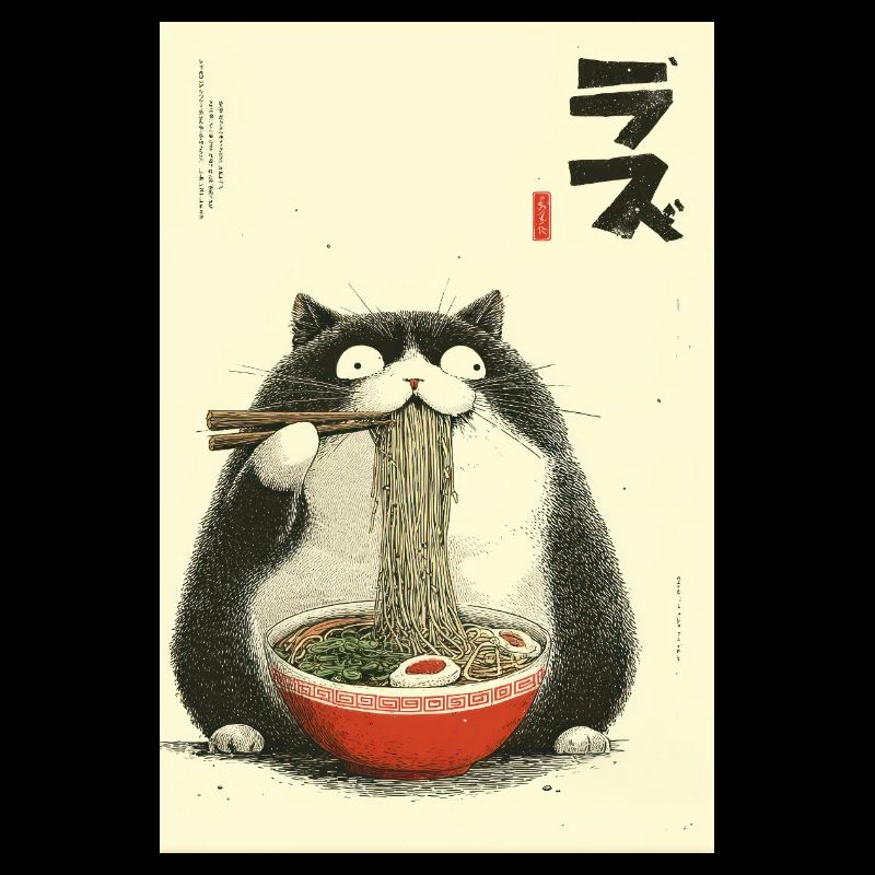 Ramen de chat nouilleur