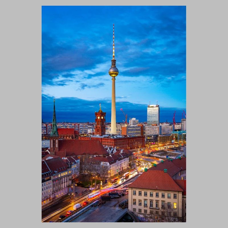 Berlin Skyline Evening Light