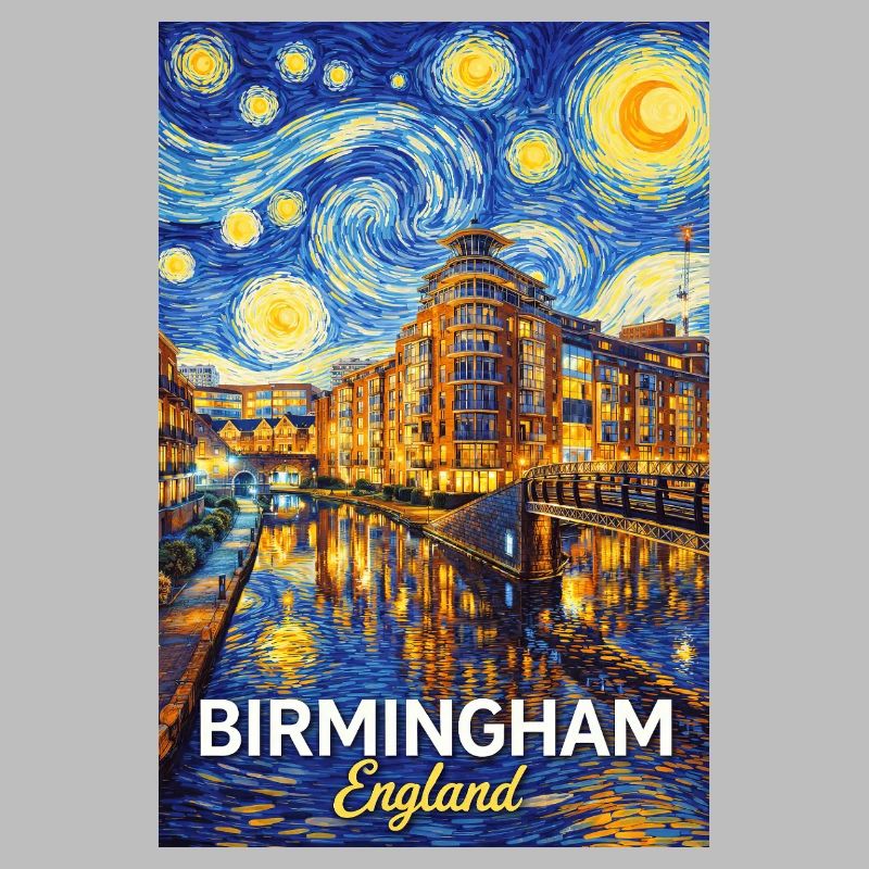 Birmingham, Angleterre, Nuit étoilée