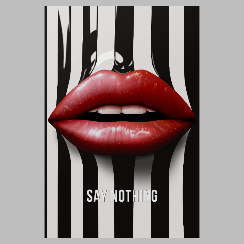 Say Nothing Lips Statement Design