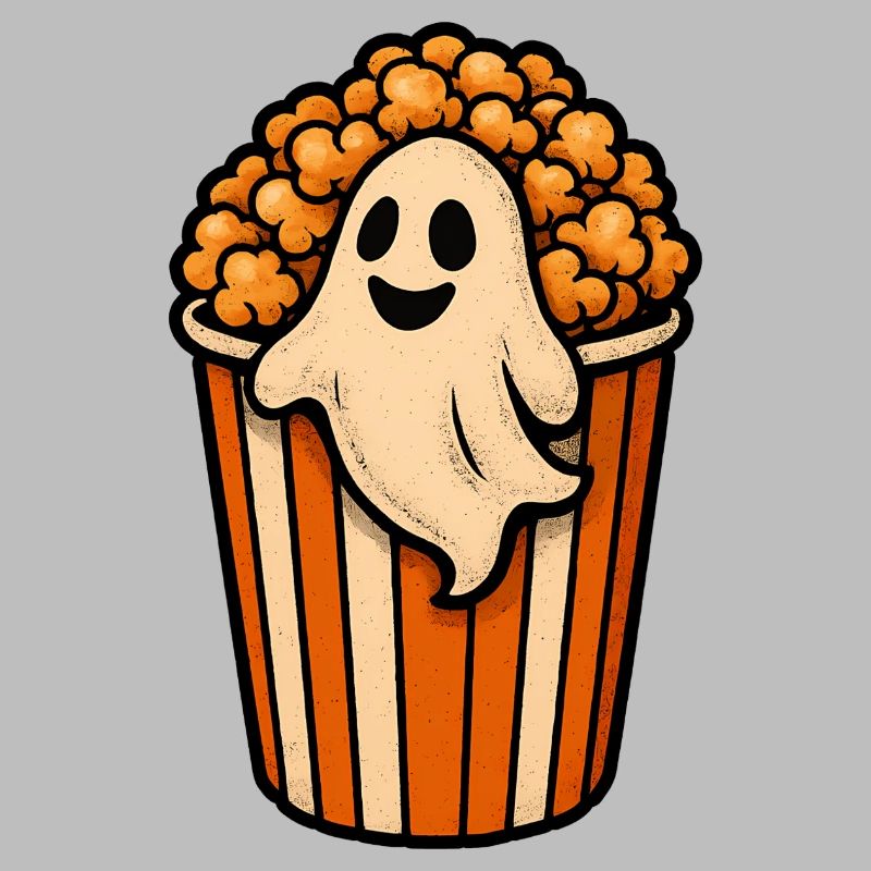 Popcorn ghost in the popcorn pot