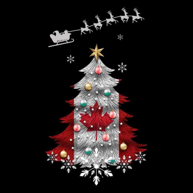 Arbre de Noël avec drapeau du Canada