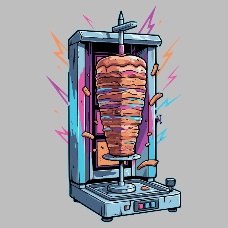 Neon Kebab Skewer Machine