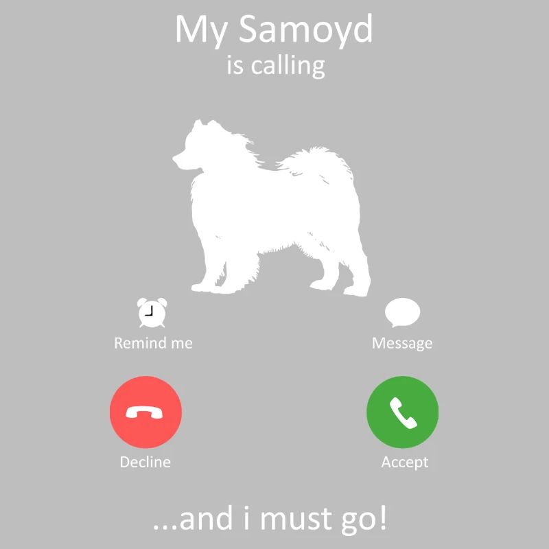 Interface téléphonique Samoyède appelant le chien drôle