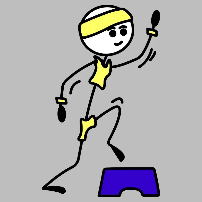 Steps or aerobics girl training exercise