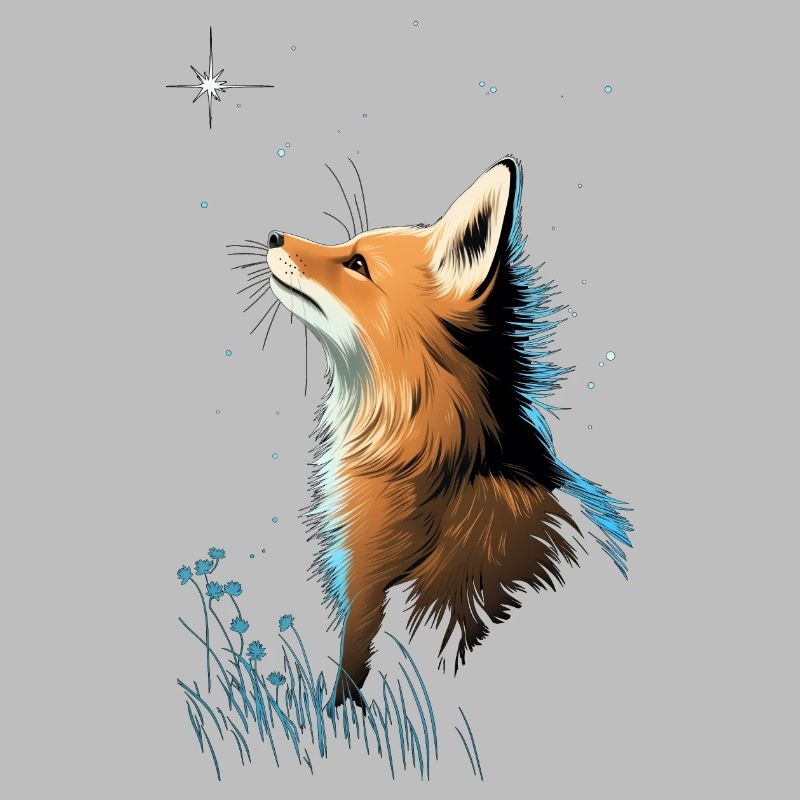 Fox with starry sky