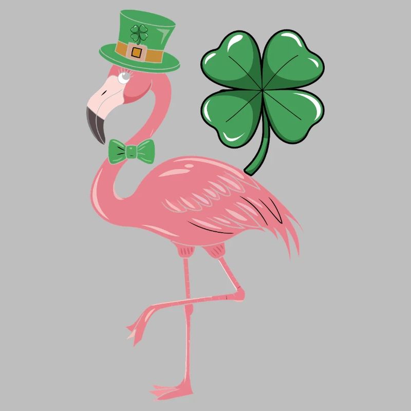 Flamingo im Shamrock-Stil