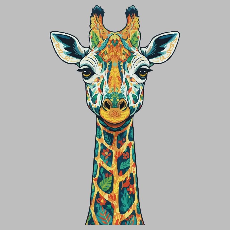 Bunte Giraffen-Kunstdrucke