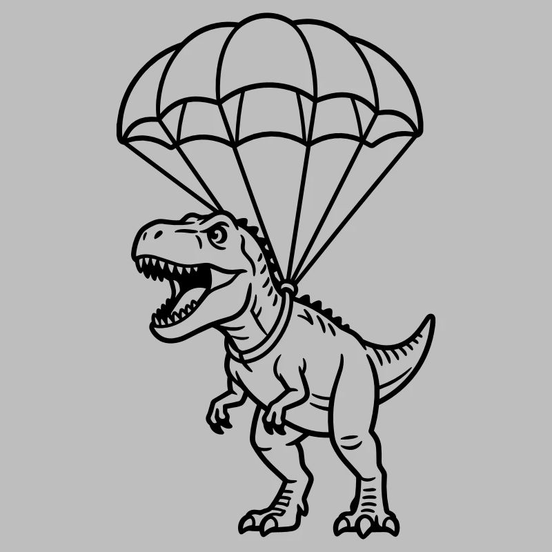 T Rex mit Fallschirm