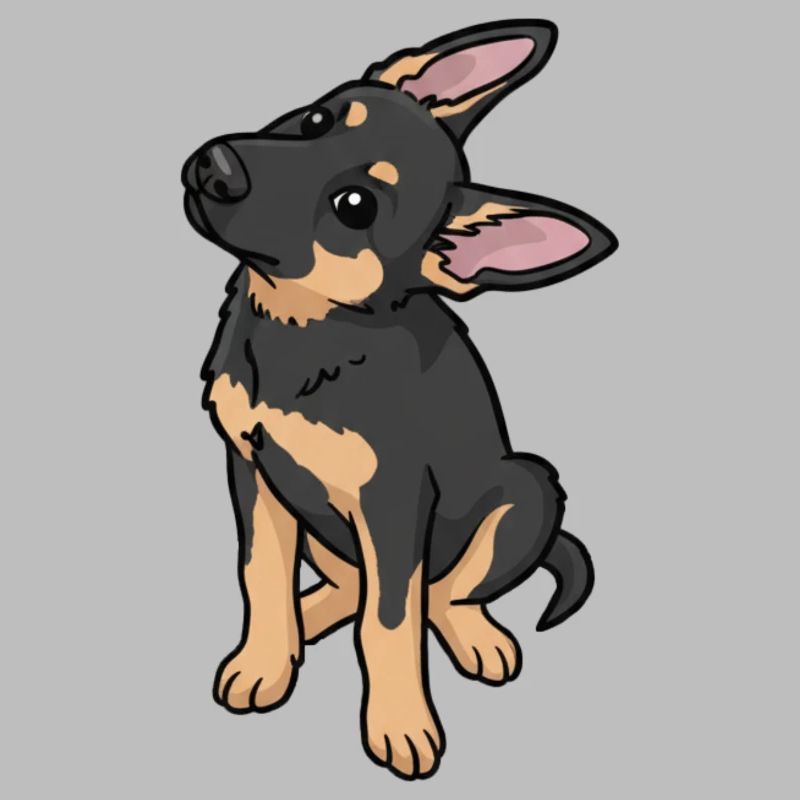 Chien de berger Cartoon Affection