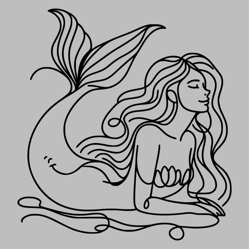 Dessin Sirène Lineart