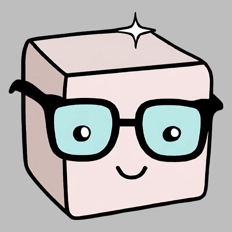 Nerd sugar cube with glasses