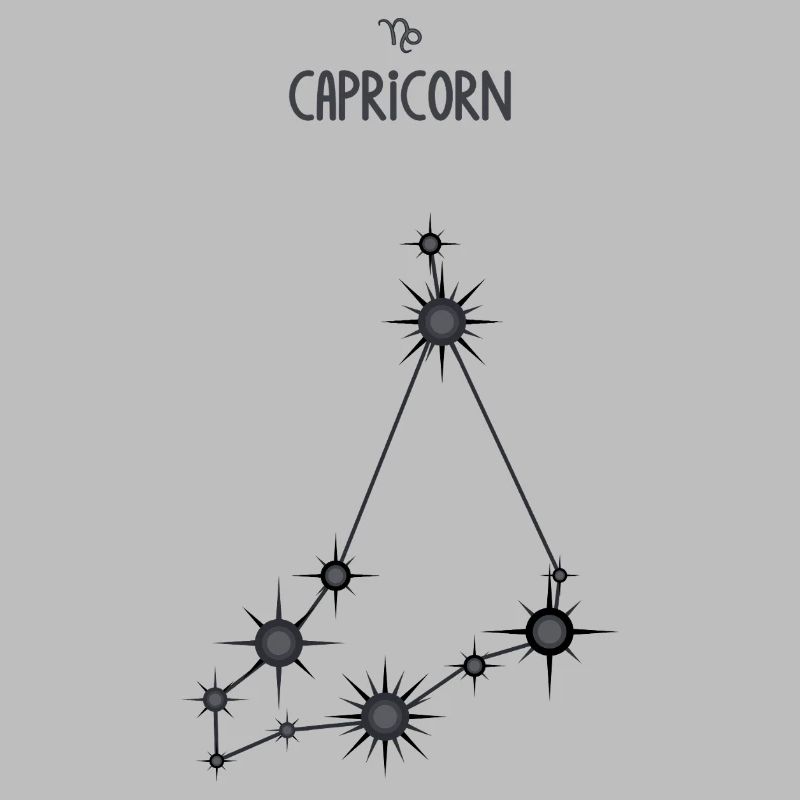 Steinbock Sternzeichen Sternbild Schwarz & Grau