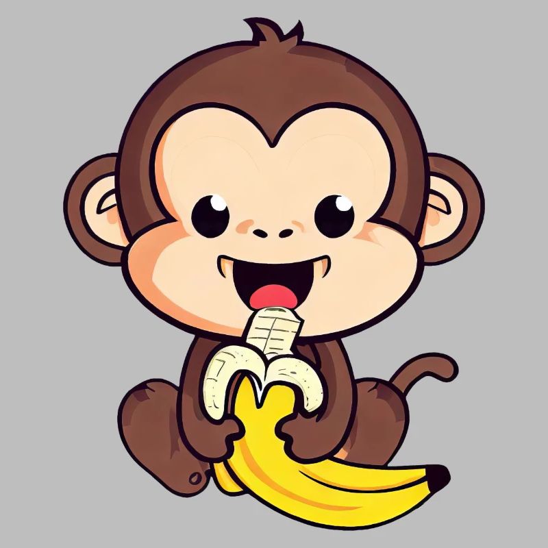 cute monkey eats a banana