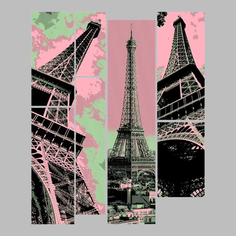 Parigi Torre Eiffel Skyline Francia Città Collage