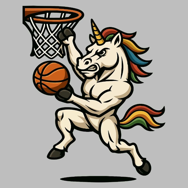 Regenbogen-Einhorn-Slam Dunk