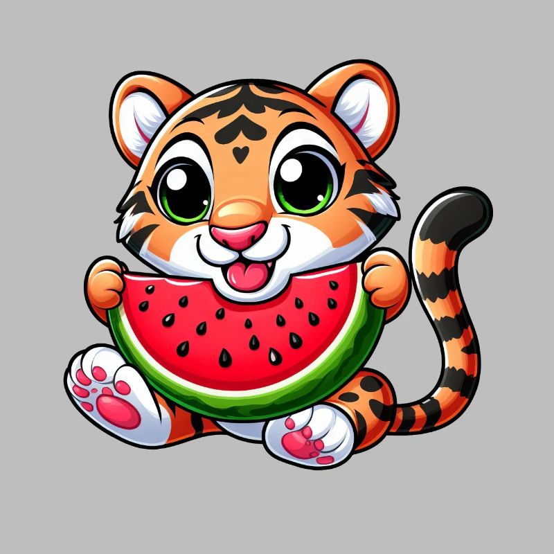 Chat Bengal Avec Pastèque Fruité Drôle