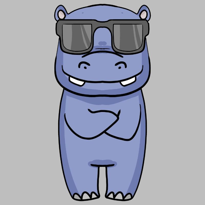 cooles Nilpferd mit Sonnenbrille