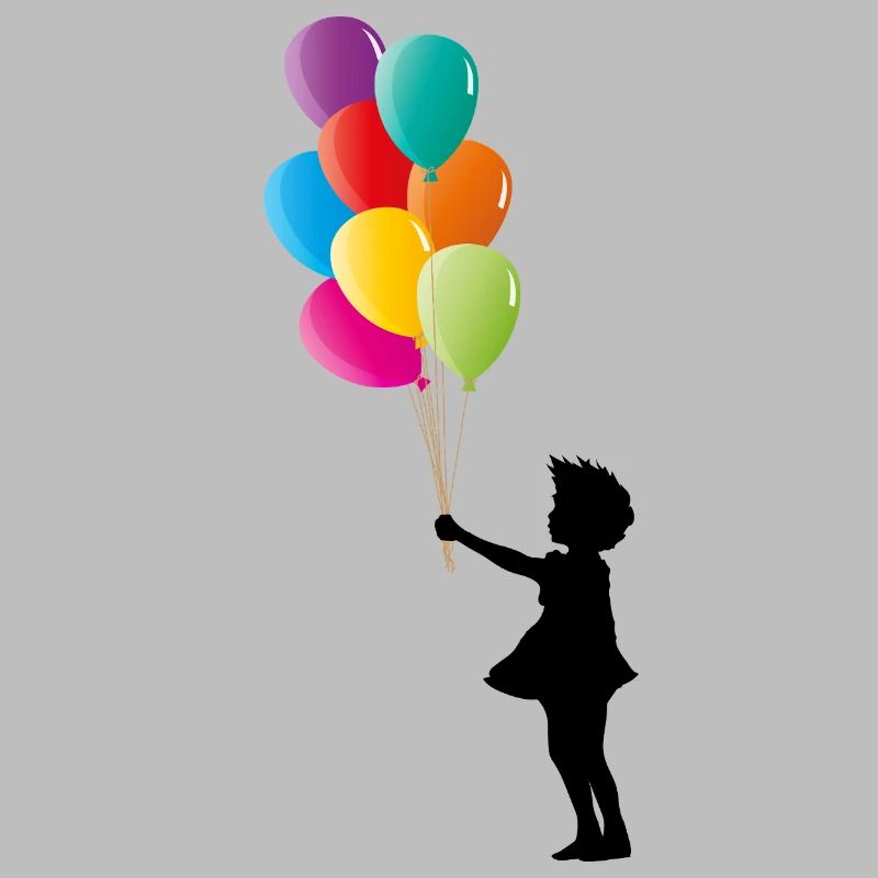 Mädchen mit bunten Luftballons