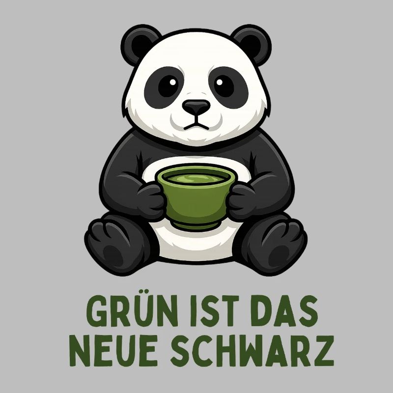  Panda Kaffeezeit grün Tee Getränk