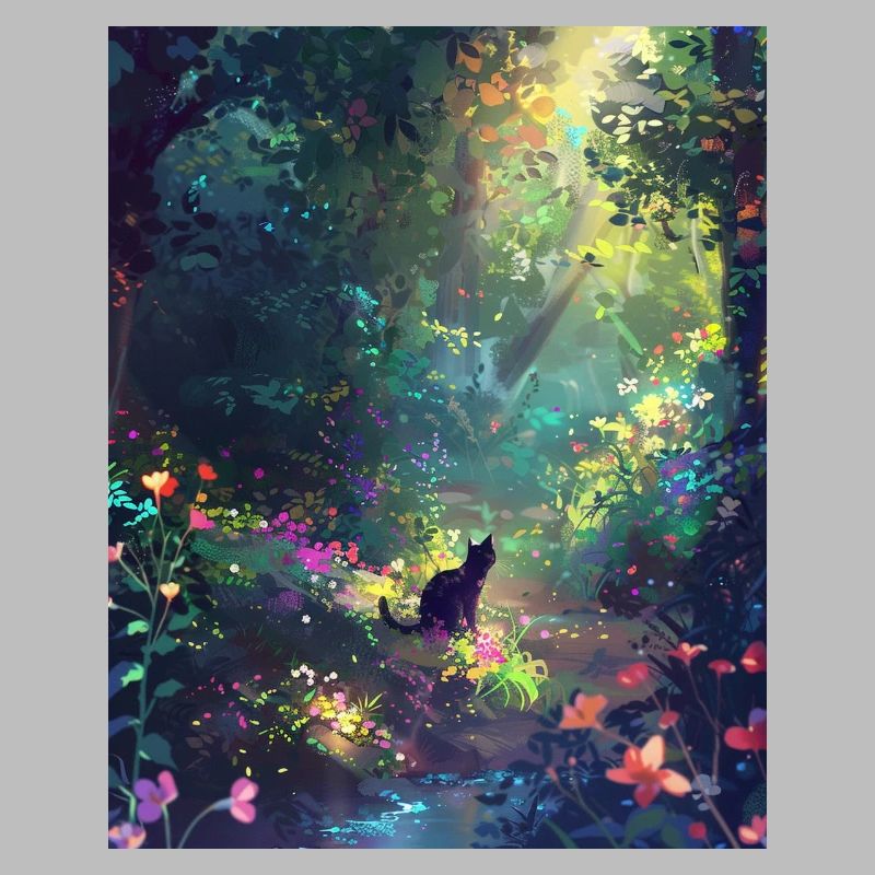Chat des forêts ensoleillé