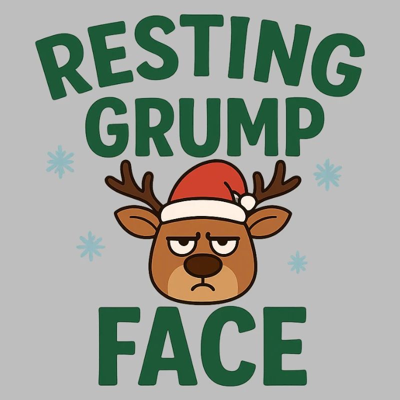Resting Grump Face Reindeer with Hat