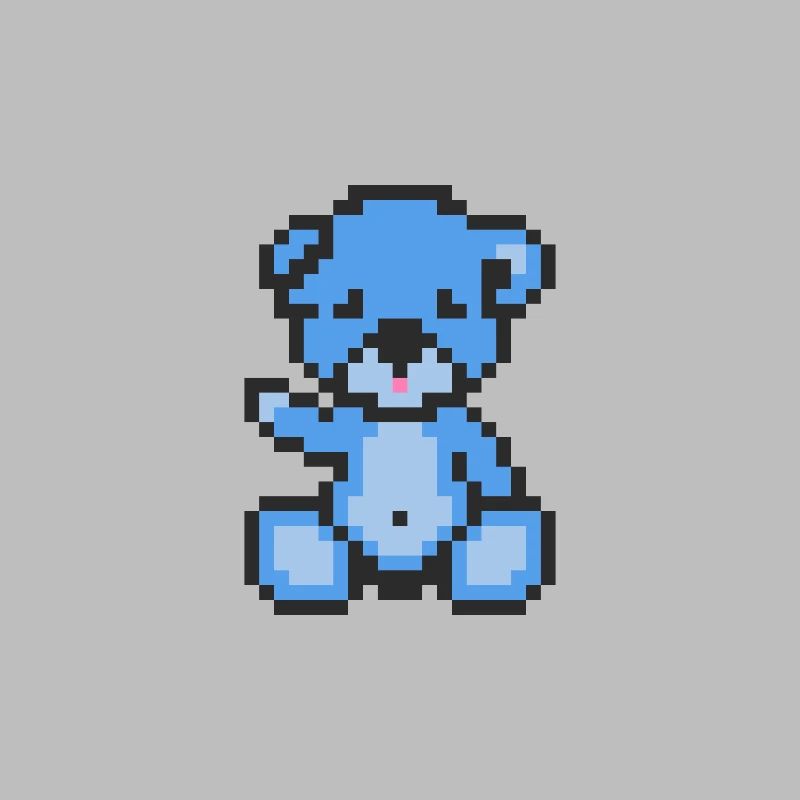 Pixel Bär Blauer Himmel