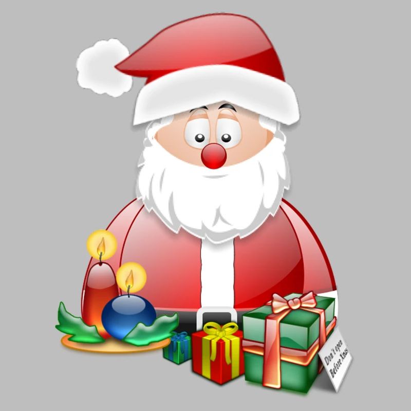 Weihnachtsmann und helle Geschenke