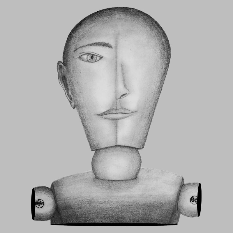 Drawing doll drawn