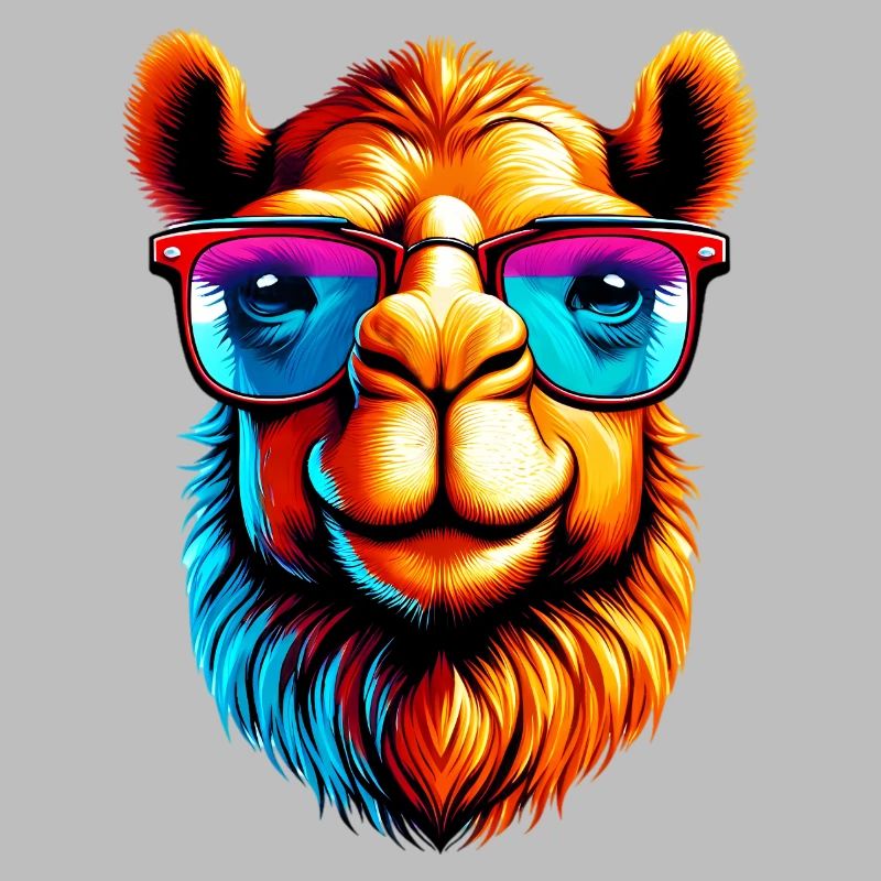 Camel avec lunettes de soleil