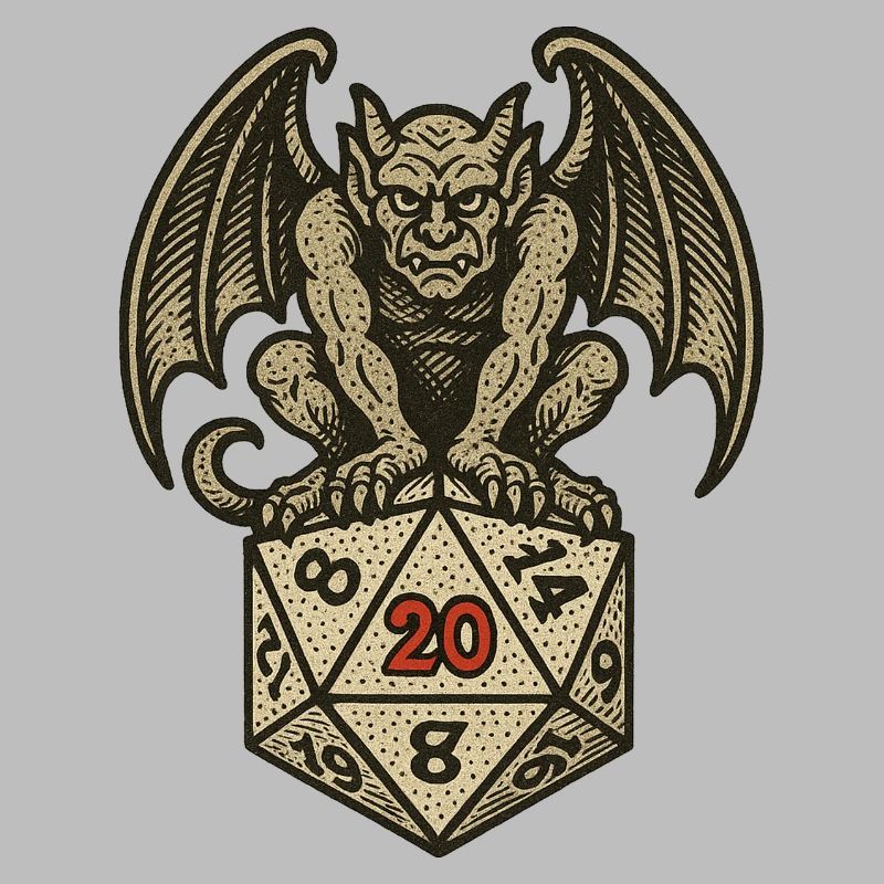 Gargoyle on a D20 Dice Arc