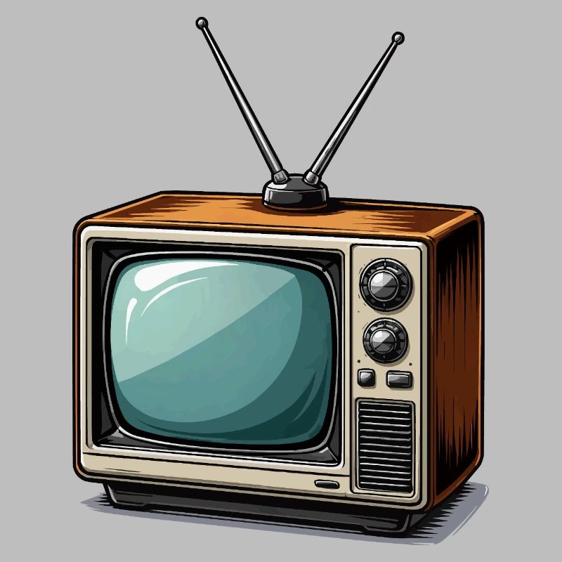 Retro TV with antennas