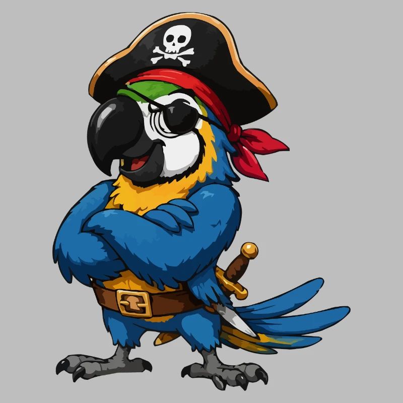 Piratenvogel mit Augenklappe