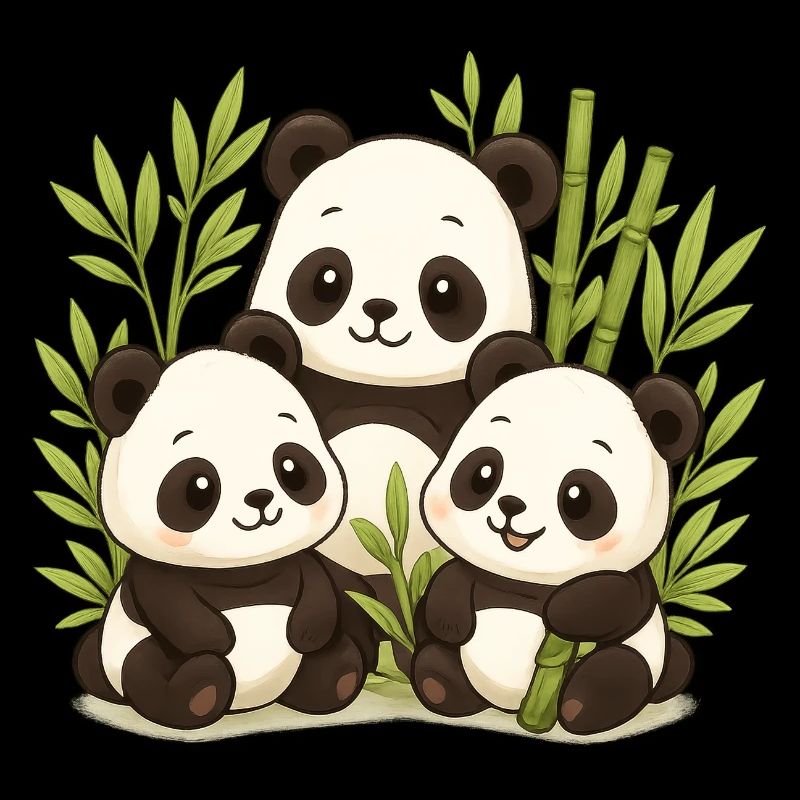Cute Panda Bamboo Forest