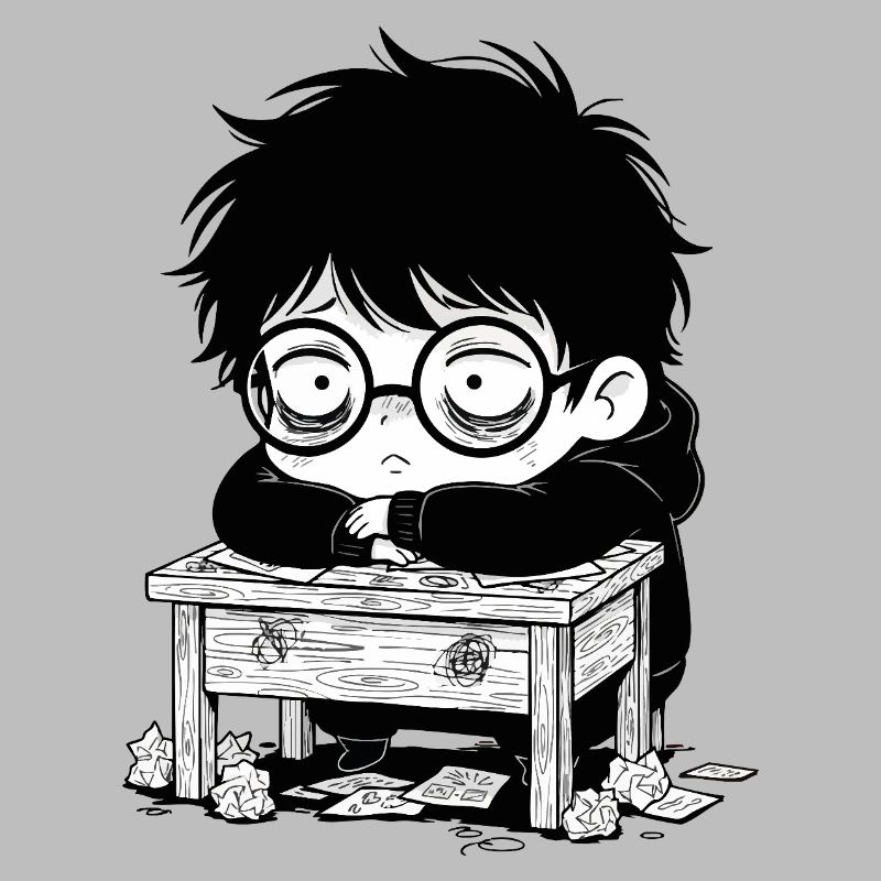 Studentischer Burnout-Büro – leerer Blick
