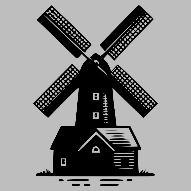 Classic windmill for grain and flour