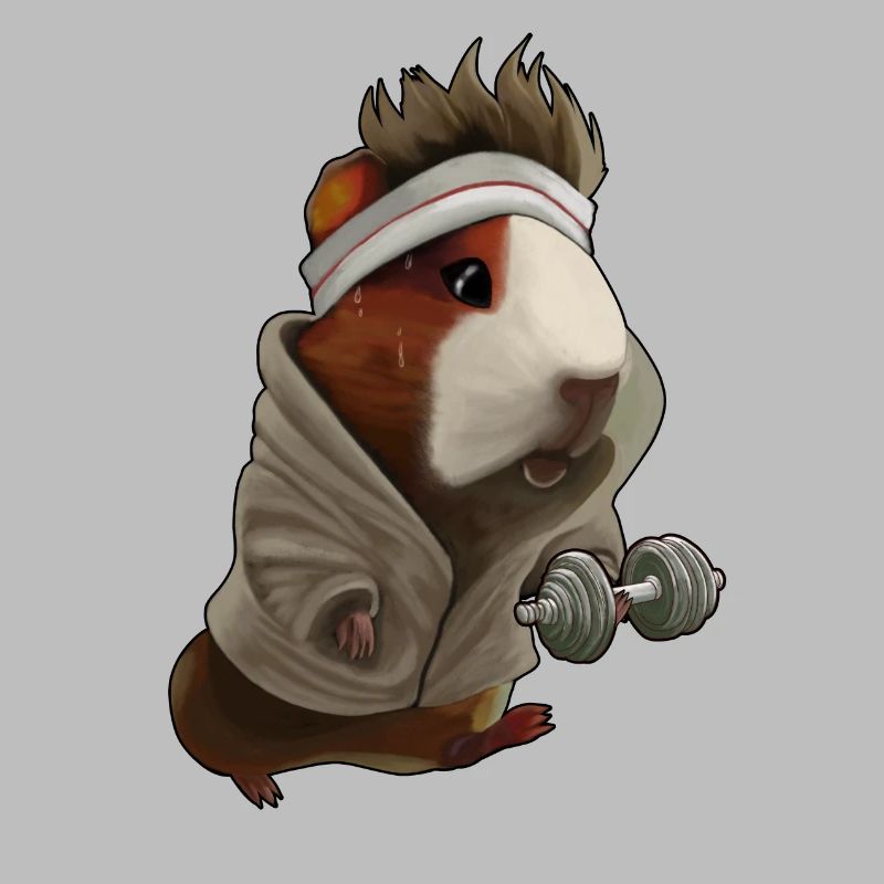 Design sportif de cochon d’Inde – Drôle et mignon