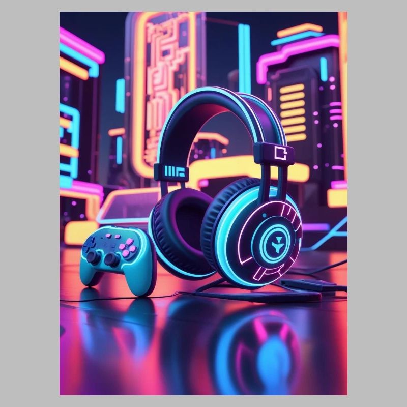Conception du casque de jeu Neon