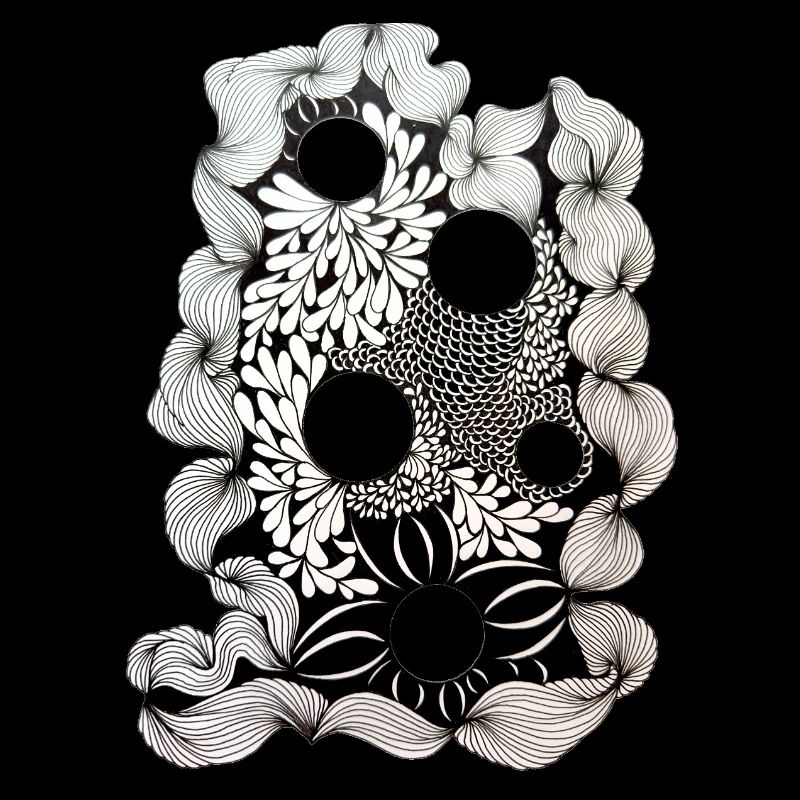 Schwarze Blütenring-Muster