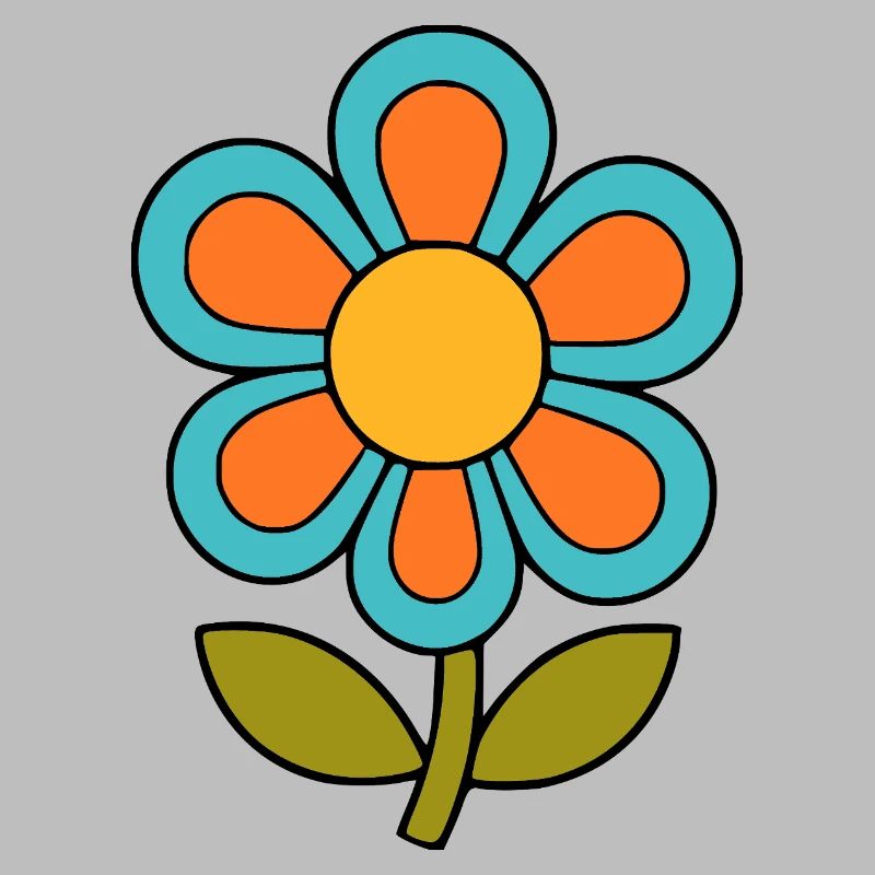 70er Jahre Blume Muster Retro flowerpower